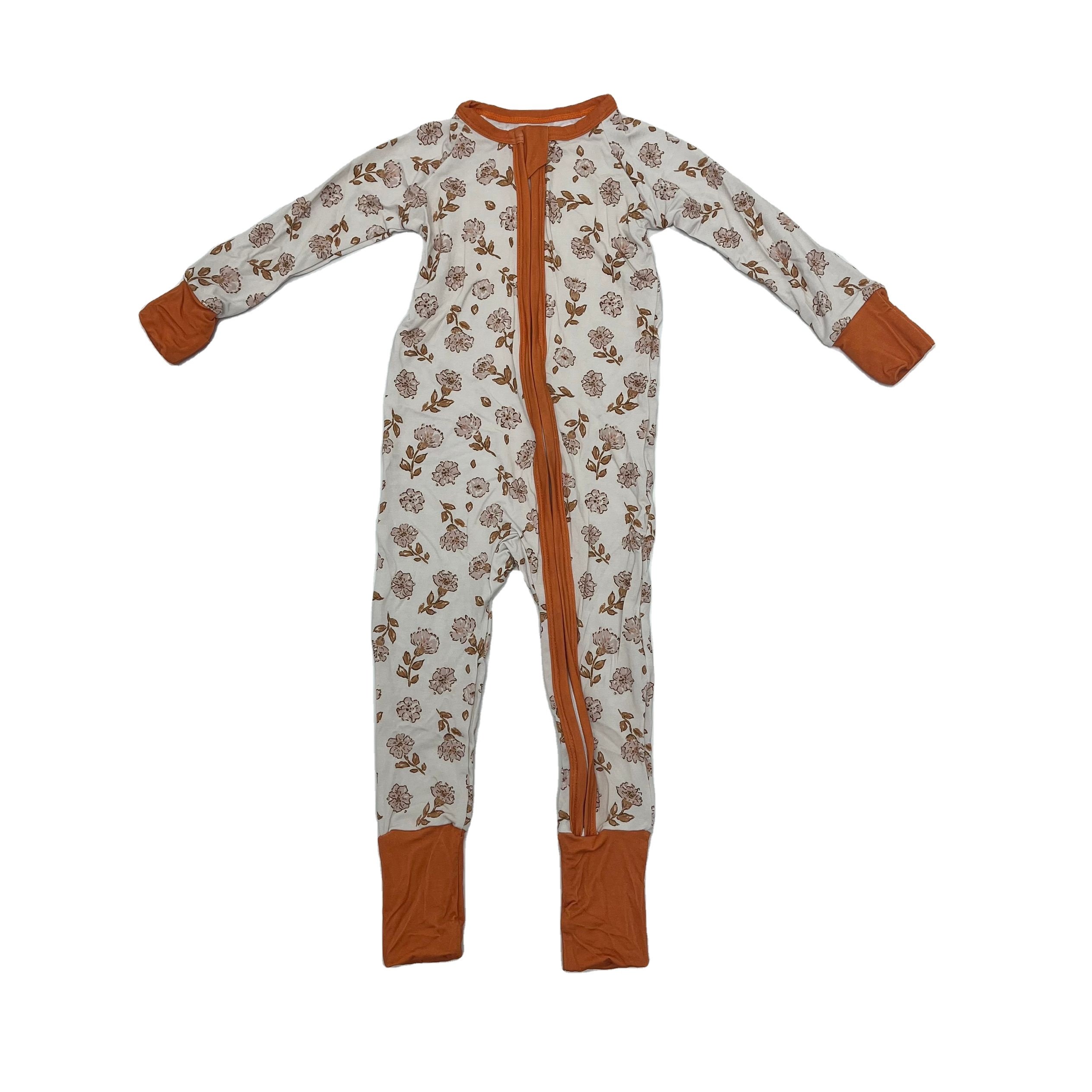 Qingli OEM Hot Sale Custom Soft Bamboo Sleeper Pumpkin Printed Newborn Unisex Baby Romper