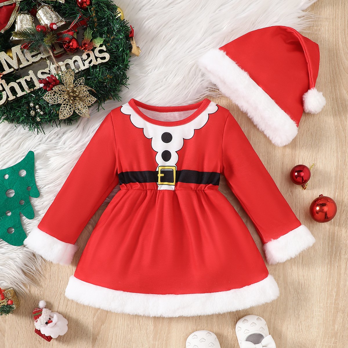 2024 Autumn Baby Romper Baby Christmas Clothing Kids Triangle Romper Cartoon One-Piece Baby Romper