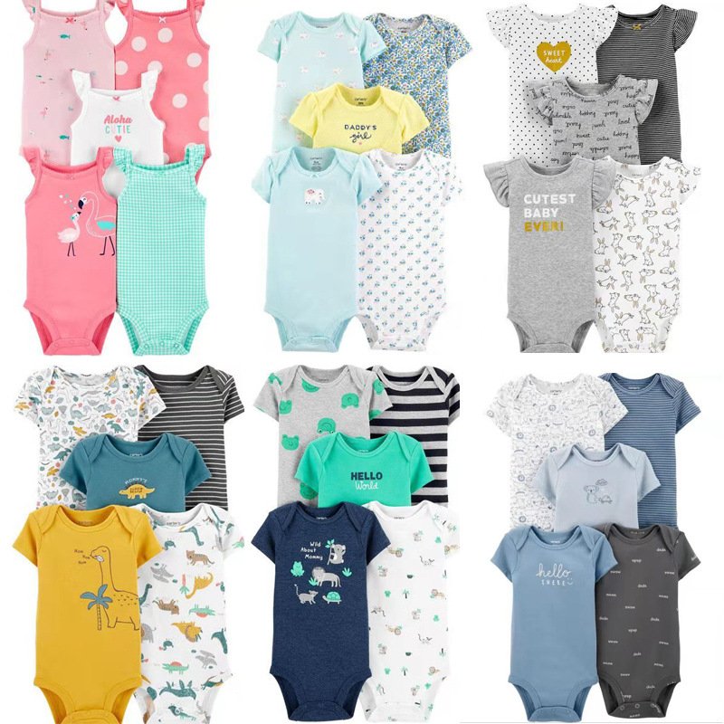 2023 New Baby Bodysuit 5 pcs Set Infant Clothes Baby Girls' Boy's Rompers 100% Cotton Baby Jumpsuit in Stock Ready to Go