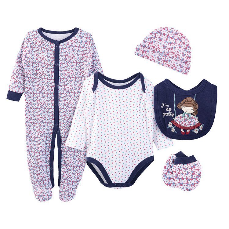 5 pec baby clothes newborn long sleeve 100% cotton soft cartoon baby boys clothing sets