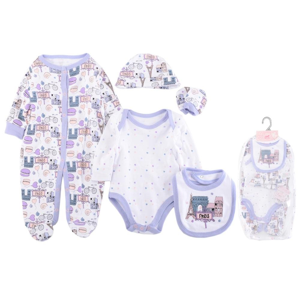 5 pec baby clothes newborn long sleeve 100% cotton soft cartoon baby boys clothing sets
