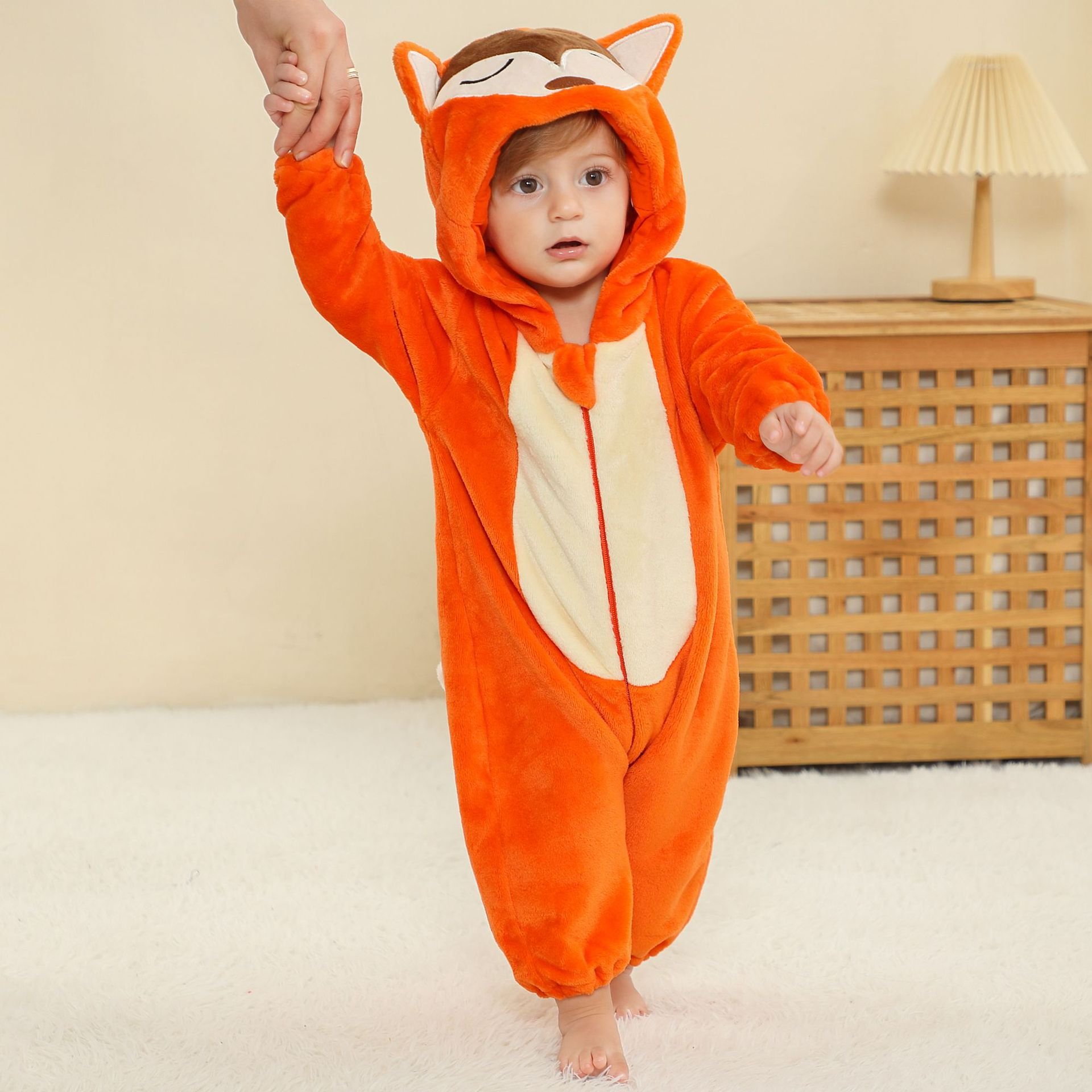 Winter Wholesale Animal styling High Quality Toddlers Jumpsuit with Zipper warmer soft Long Sleeves Baby Clothes rompers
