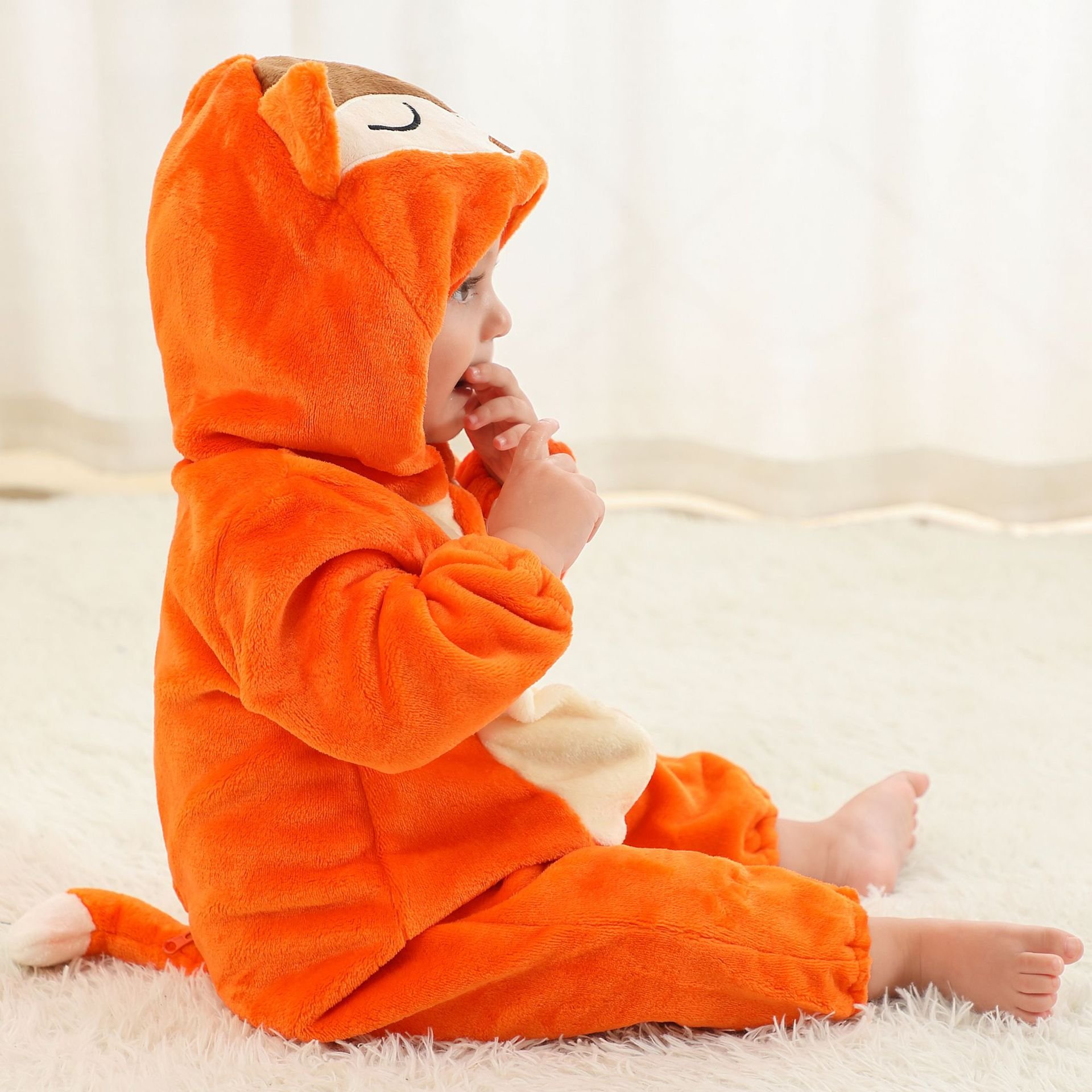 Winter Wholesale Animal styling High Quality Toddlers Jumpsuit with Zipper warmer soft Long Sleeves Baby Clothes rompers