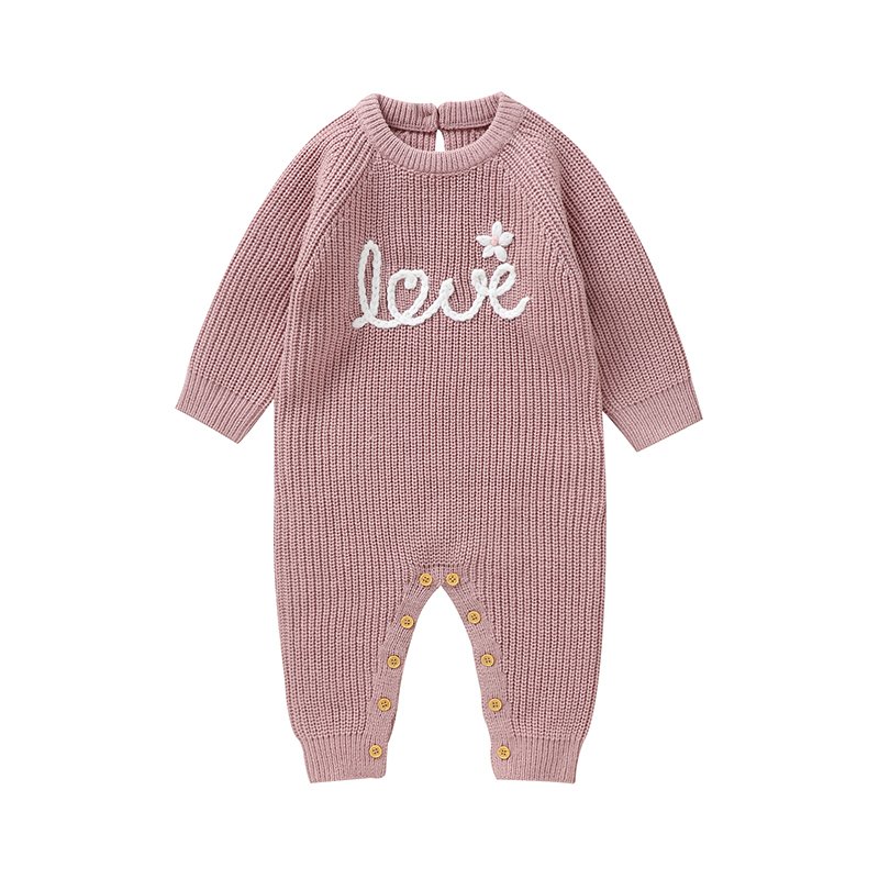 Hot Selling 2024 Mimixiong Love Knitted Baby Rompers Long Sleeve Solid Unisex Baby Jumpsuits