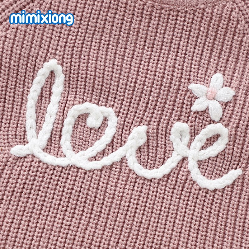 Hot Selling 2024 Mimixiong Love Knitted Baby Rompers Long Sleeve Solid Unisex Baby Jumpsuits