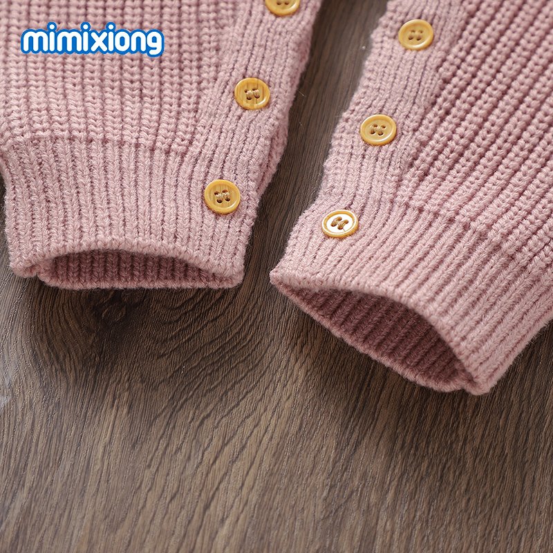 Hot Selling 2024 Mimixiong Love Knitted Baby Rompers Long Sleeve Solid Unisex Baby Jumpsuits