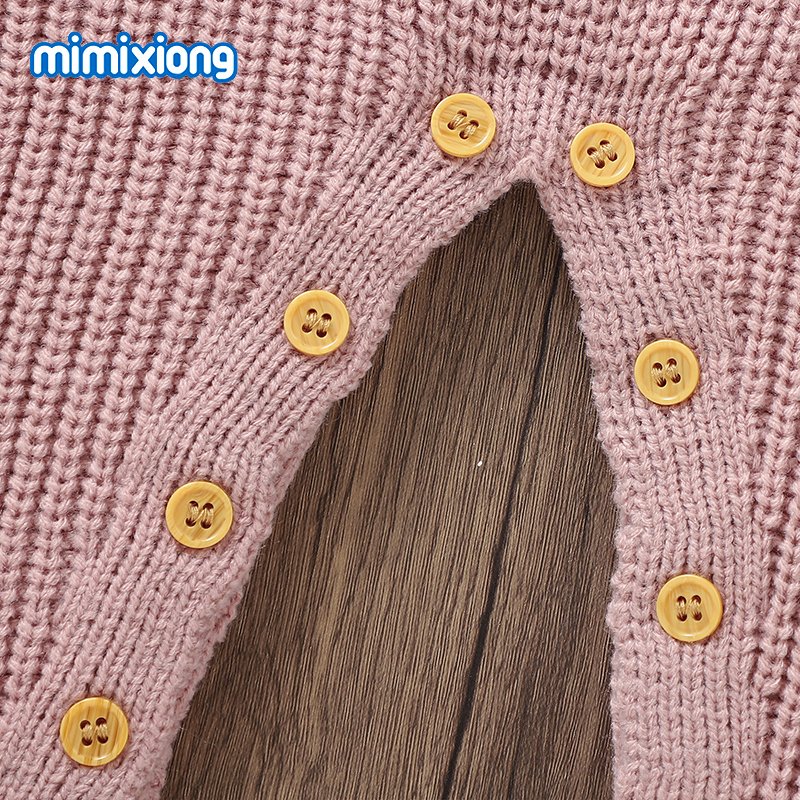 Hot Selling 2024 Mimixiong Love Knitted Baby Rompers Long Sleeve Solid Unisex Baby Jumpsuits