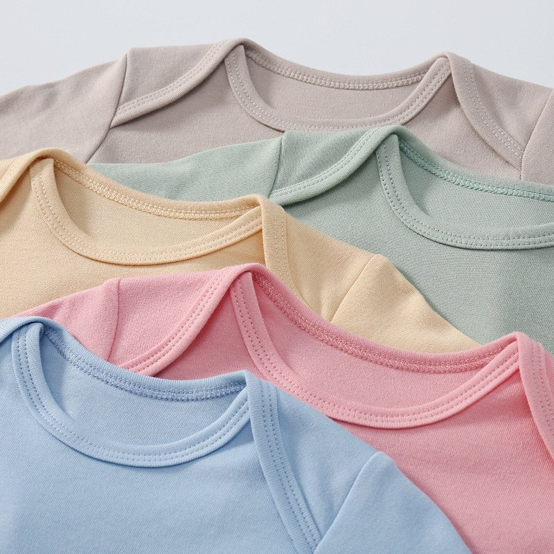 OEM 100% Organic Cotton Kid Sleepwear Spring Blank Kid Longsleeves Pajamas Plain White Baby Onesie Butt Flap Pajamas Set