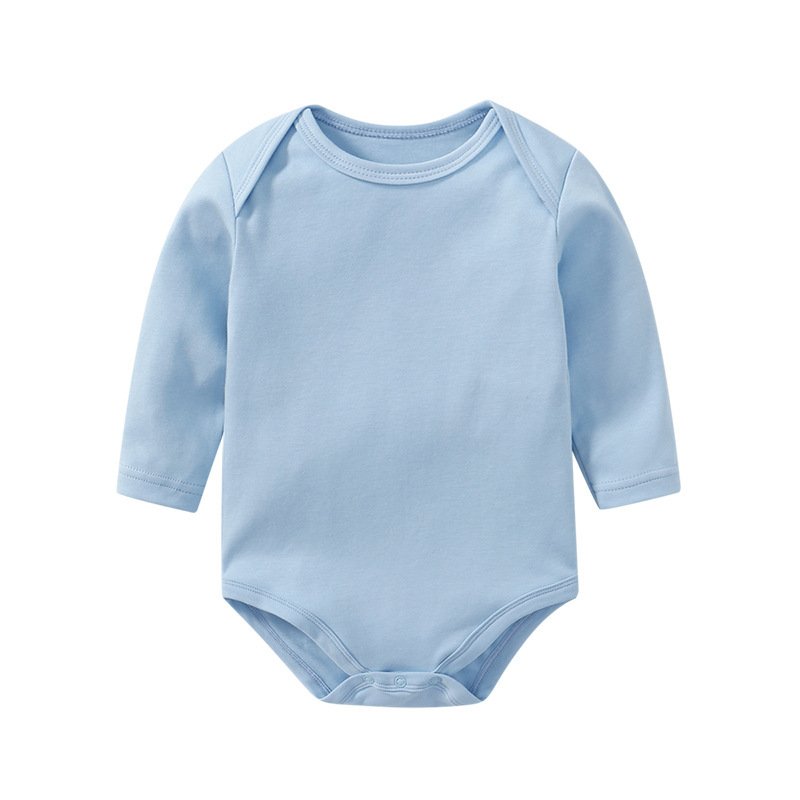 OEM 100% Organic Cotton Kid Sleepwear Spring Blank Kid Longsleeves Pajamas Plain White Baby Onesie Butt Flap Pajamas Set