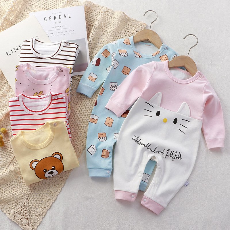 100% Cotton Baby Romper Long Sleeves Infant Clothes Comfortable Cute Jumpsuit Baby Boys' Girl Rompers