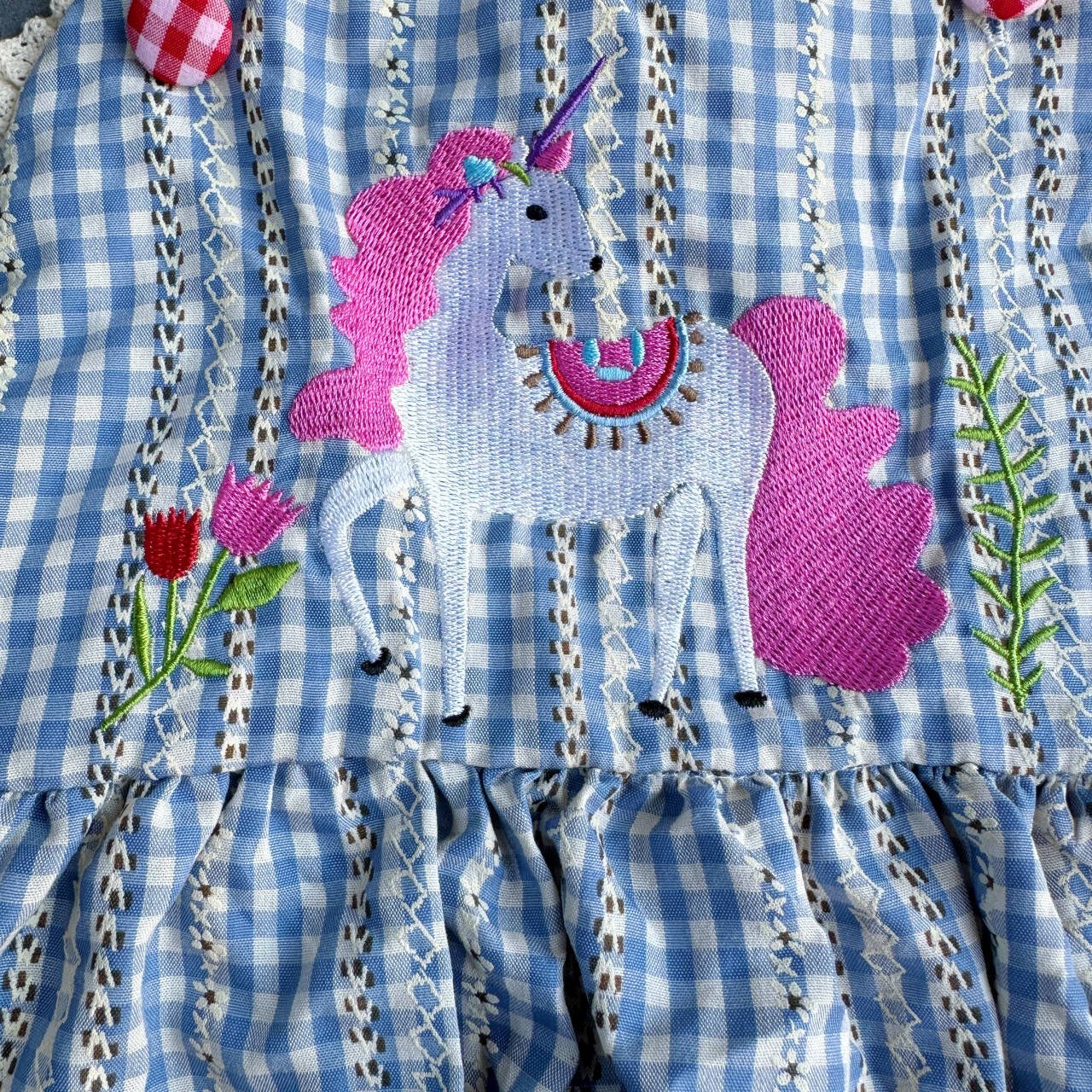 Yihui RTS color bule cotton Children's short cute custom patterned onesie jumpsuit sleeveless embroidery bubbles baby romper