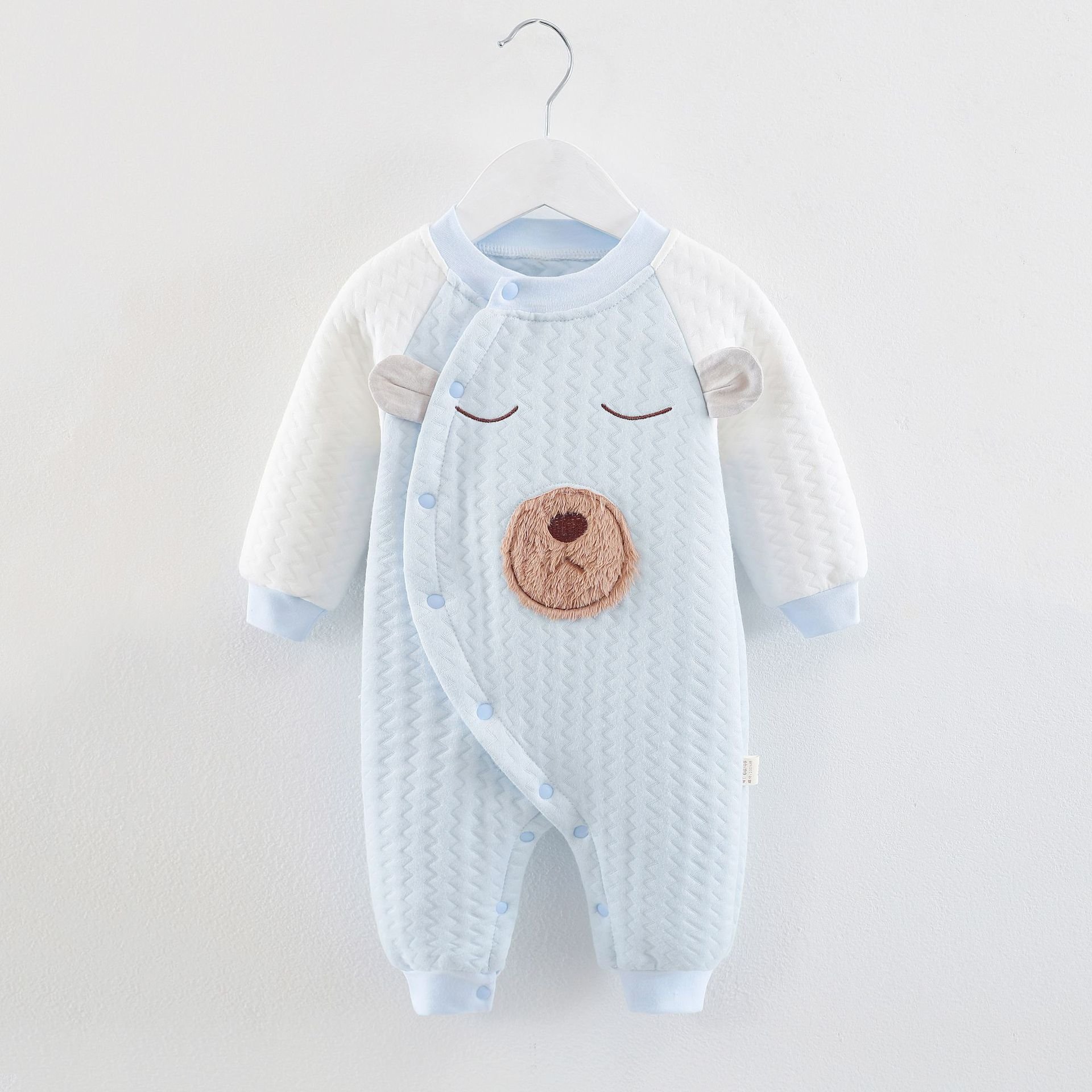 Long Sleeved Cotton Thickened Thickness New Born Baby Rompers Button Design Baby Winter Jumpsuit Sleepsuit Baby 0-1y