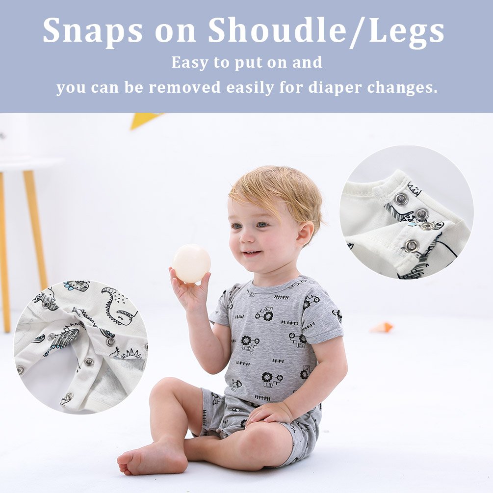 Supply to amazon seller infant and toddler summer romper for 3 6 9 12 18 24 Months with 2 pack