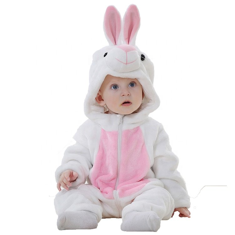 Michley Factory Wholesale Jumpsuit 3D Animal Unisex Baby Romper With Zipper 100% Flannel Outfit Hooded Cartoon Jumpsuit