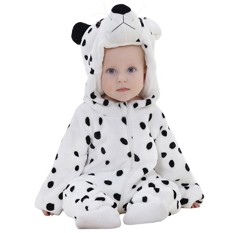 Michley Factory Wholesale Jumpsuit 3D Animal Unisex Baby Romper With Zipper 100% Flannel Outfit Hooded Cartoon Jumpsuit