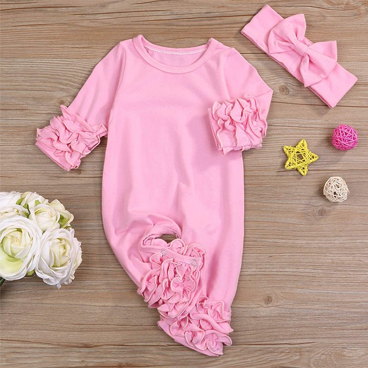 BSCI / OEKO-TEX 100 / OCS Certified ruffler baby romper eco friendly ruffle Jumpsuit for infant sustainable baby ruffle romper