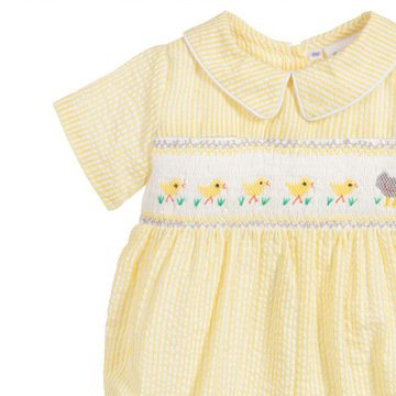 Custom Baby Rompers Hand Made Smocked Toddler Jumpsuit Short Plaid Cotton With Embroidered Duck Onesie Clothes