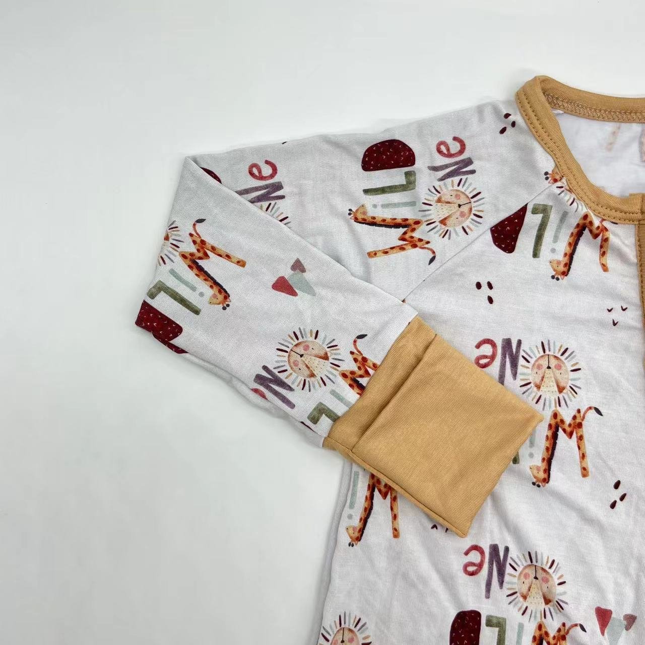 Hot sale 2024 cookie printing custom Toddler Pajama Bamboo Fiber Unisex Baby Onesie