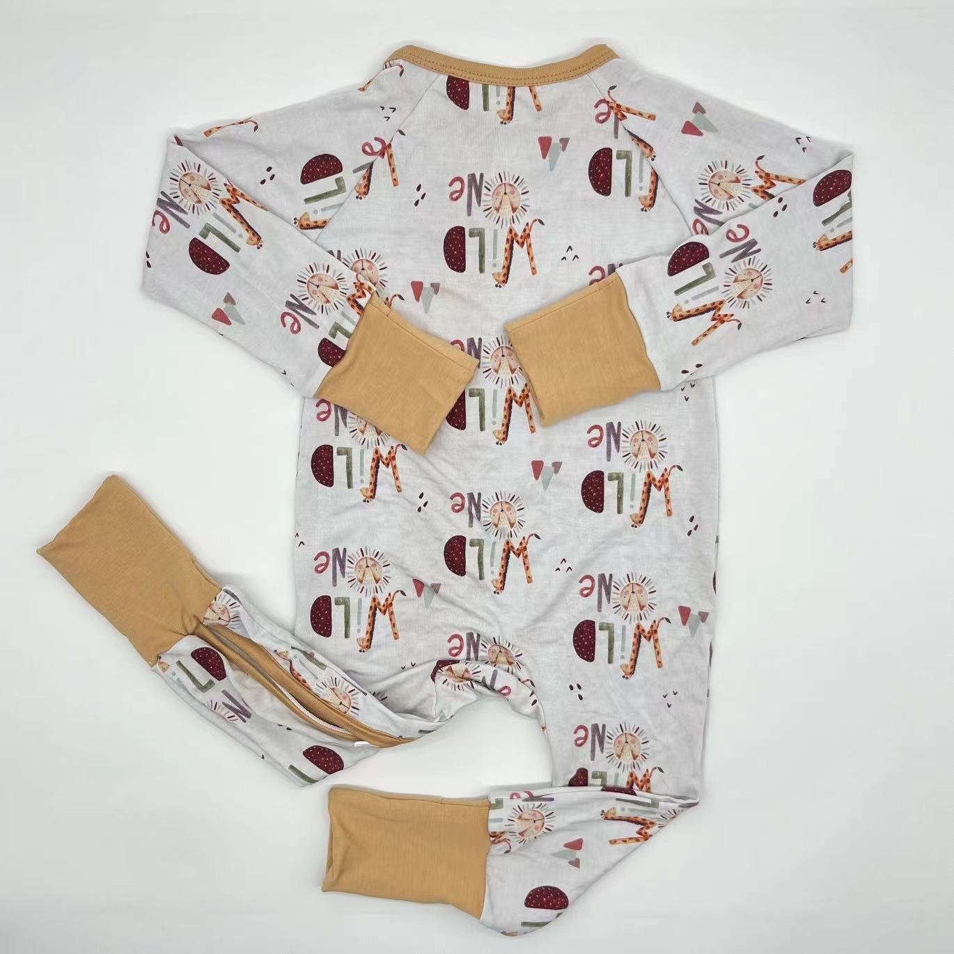 Hot sale 2024 cookie printing custom Toddler Pajama Bamboo Fiber Unisex Baby Onesie
