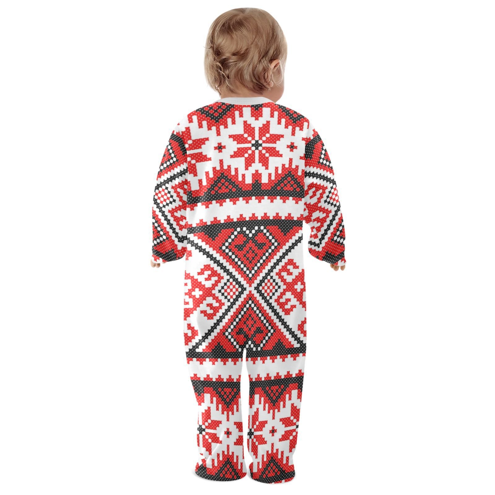 New Arrival Christmas Red Design Children Infant Romper Baby Clothes Onesie Zipper Long Sleeve Jumpsuit Wholesale