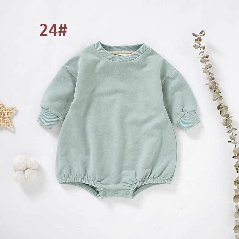 Baby Clothes Girls jumpsuits Romper Summer Solid French Terry Long Sleeve Sweatshirt Bubble Bodysuits For Girls Baby Rompers