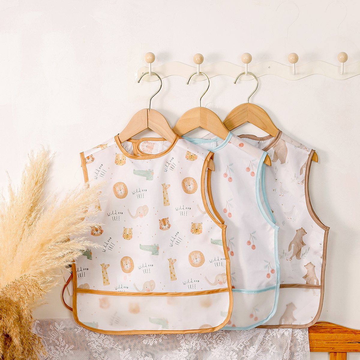 Newborn Baby Toddler Sleeveless Bib Cotton short sleeves baby bibs Feeding Short Sleeve Baby Bib Wholesale