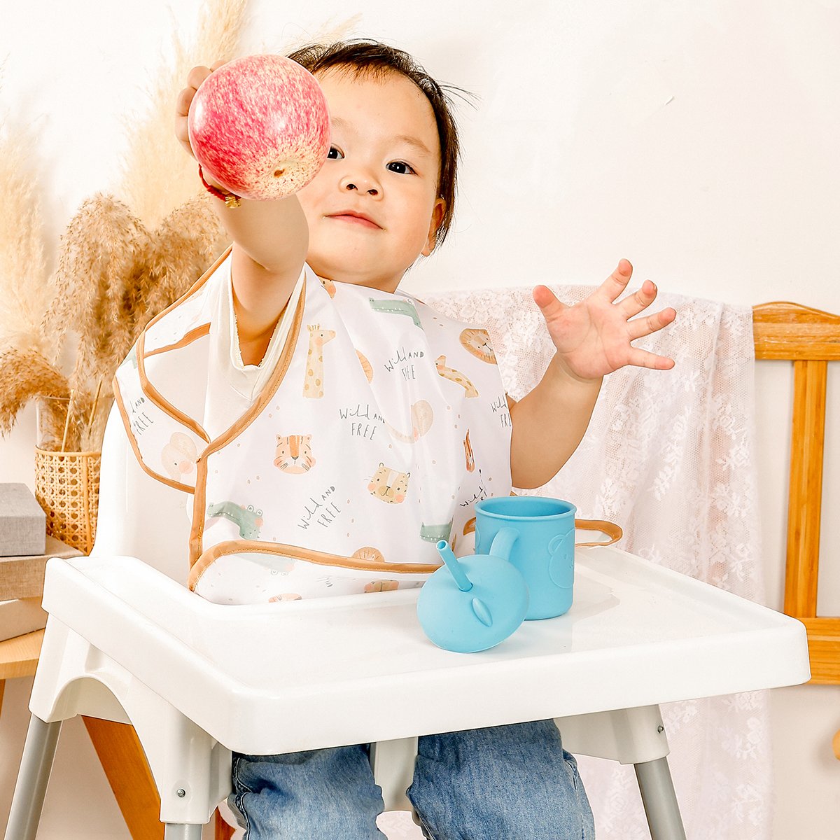 Newborn Baby Toddler Sleeveless Bib Cotton short sleeves baby bibs Feeding Short Sleeve Baby Bib Wholesale