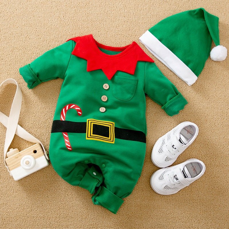 Baby Christmas Clothes Santa Claus Printing Christmas Wear Babies Newborn Infant Clothes Baby Romper