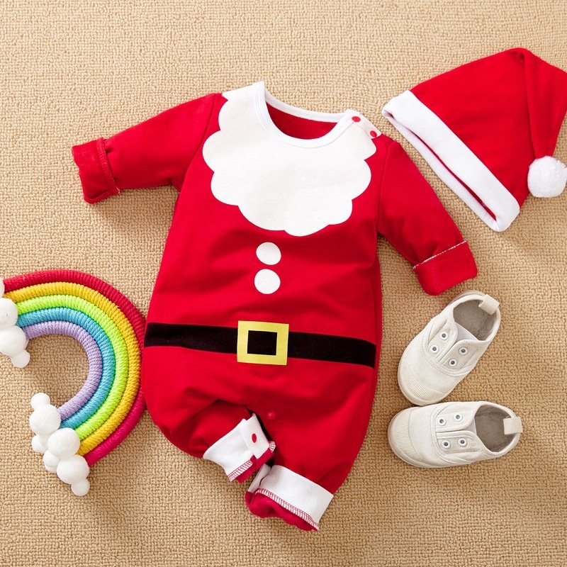 Baby Christmas Clothes Santa Claus Printing Christmas Wear Babies Newborn Infant Clothes Baby Romper