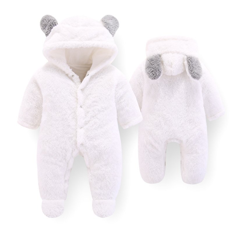 Winter Newborn Bear Snowsuit Cotton Fleece Hooded Romper Jumpsuit for Baby Girl Boy Baby Clothes Set Baby Romper