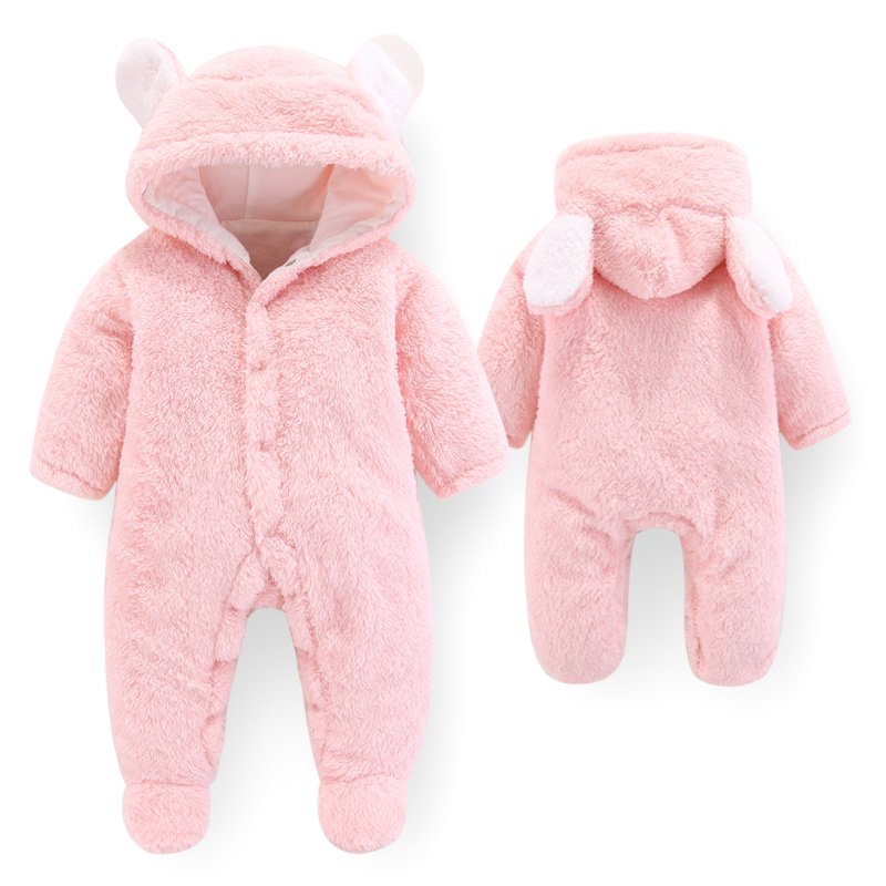 Winter Newborn Bear Snowsuit Cotton Fleece Hooded Romper Jumpsuit for Baby Girl Boy Baby Clothes Set Baby Romper
