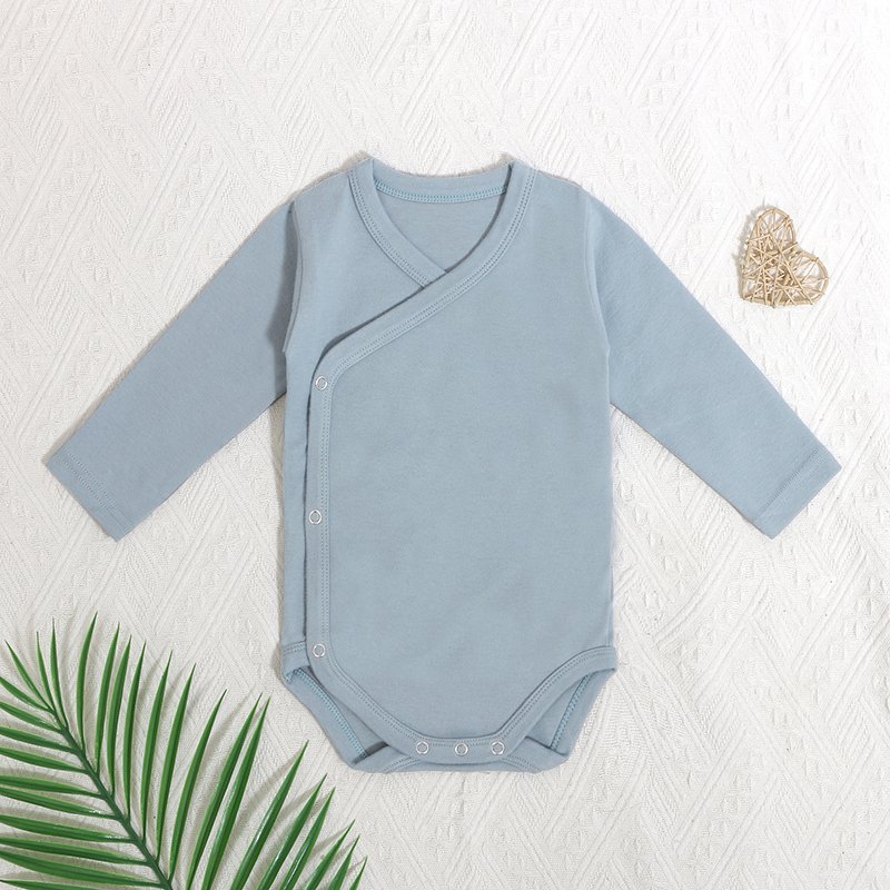 2024 Wholesale New Style Girl Clothing New Born Clothes Romper V-Neck Breathable Flat Long Sleeve Baby Rompers