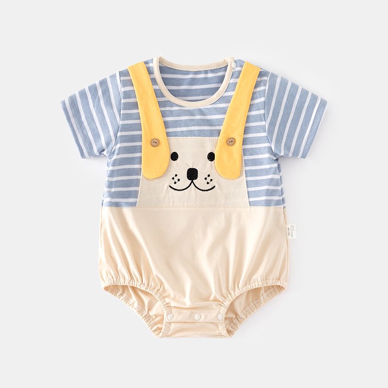 0-14 months old baby summer slim Romper Toddler striped jumpsuit newborn short sleeved clothing