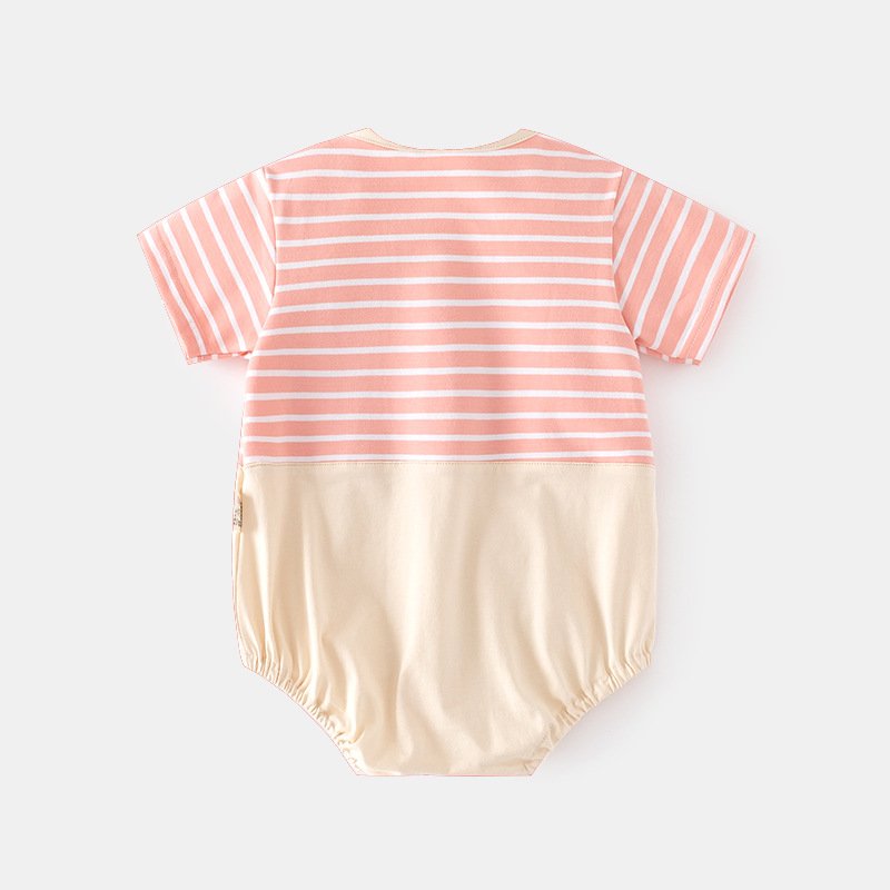 0-14 months old baby summer slim Romper Toddler striped jumpsuit newborn short sleeved clothing
