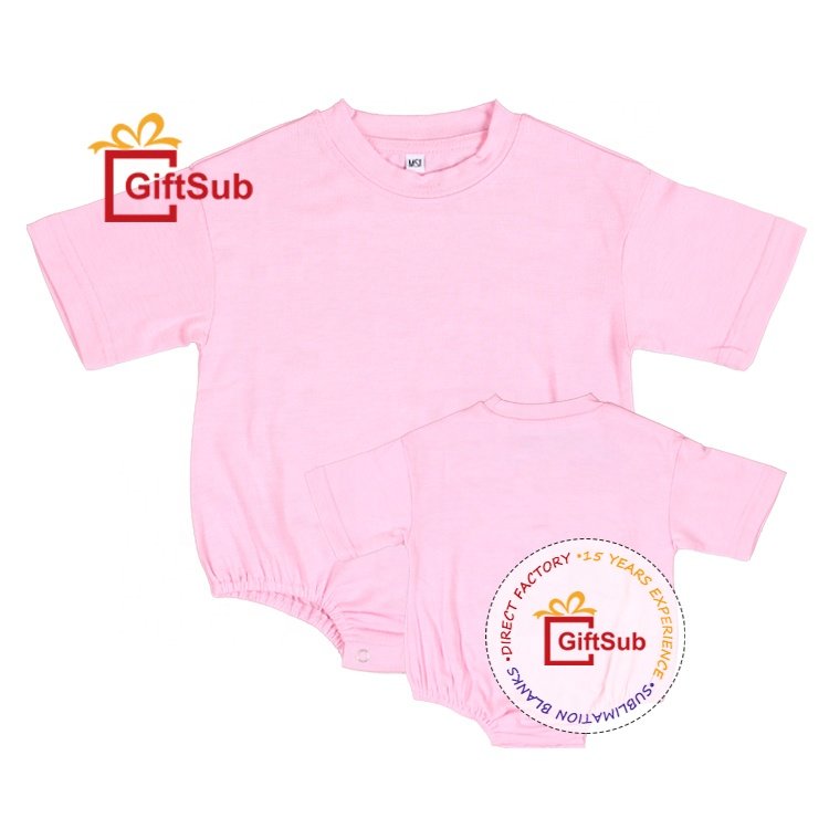 Unisex Sublimation Blank Baby Bubble Rompers Short Sleeve Colorful 190gsm Polyester Soft Feel Infant Bodysuits Rompers