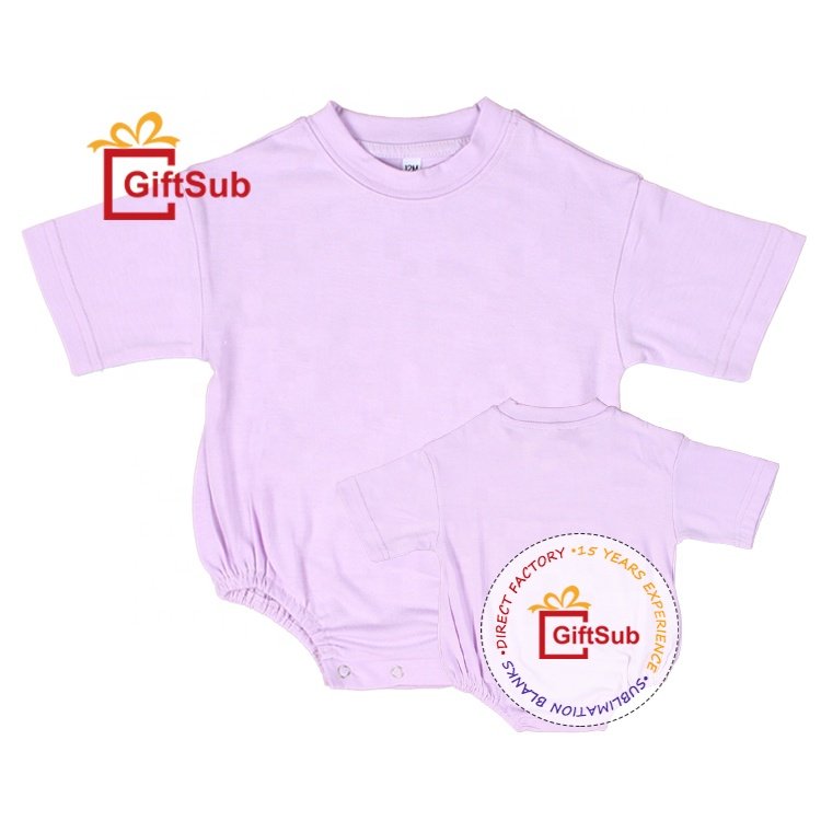 Unisex Sublimation Blank Baby Bubble Rompers Short Sleeve Colorful 190gsm Polyester Soft Feel Infant Bodysuits Rompers
