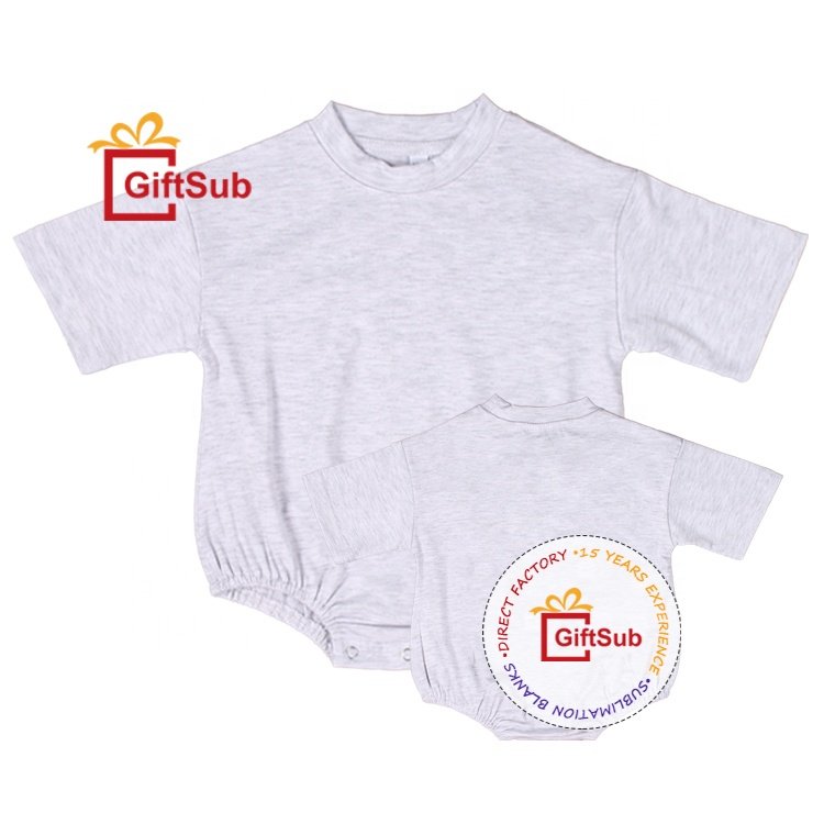 Unisex Sublimation Blank Baby Bubble Rompers Short Sleeve Colorful 190gsm Polyester Soft Feel Infant Bodysuits Rompers