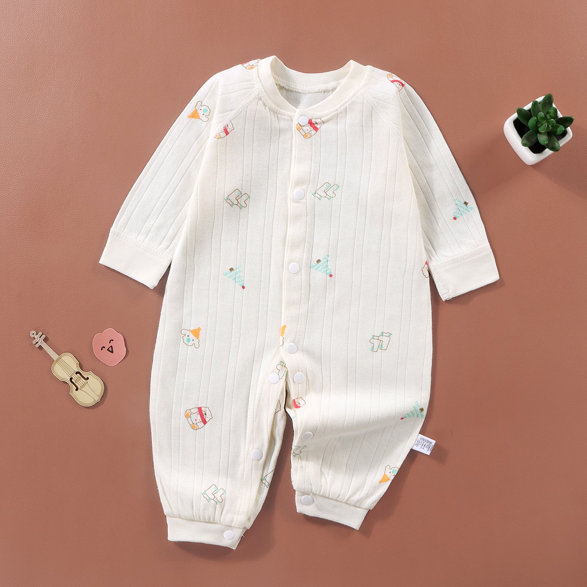 OEM Newborn 100%Cotton Cartoon Jumpsuit For Baby Long-Sleeved Children Romper