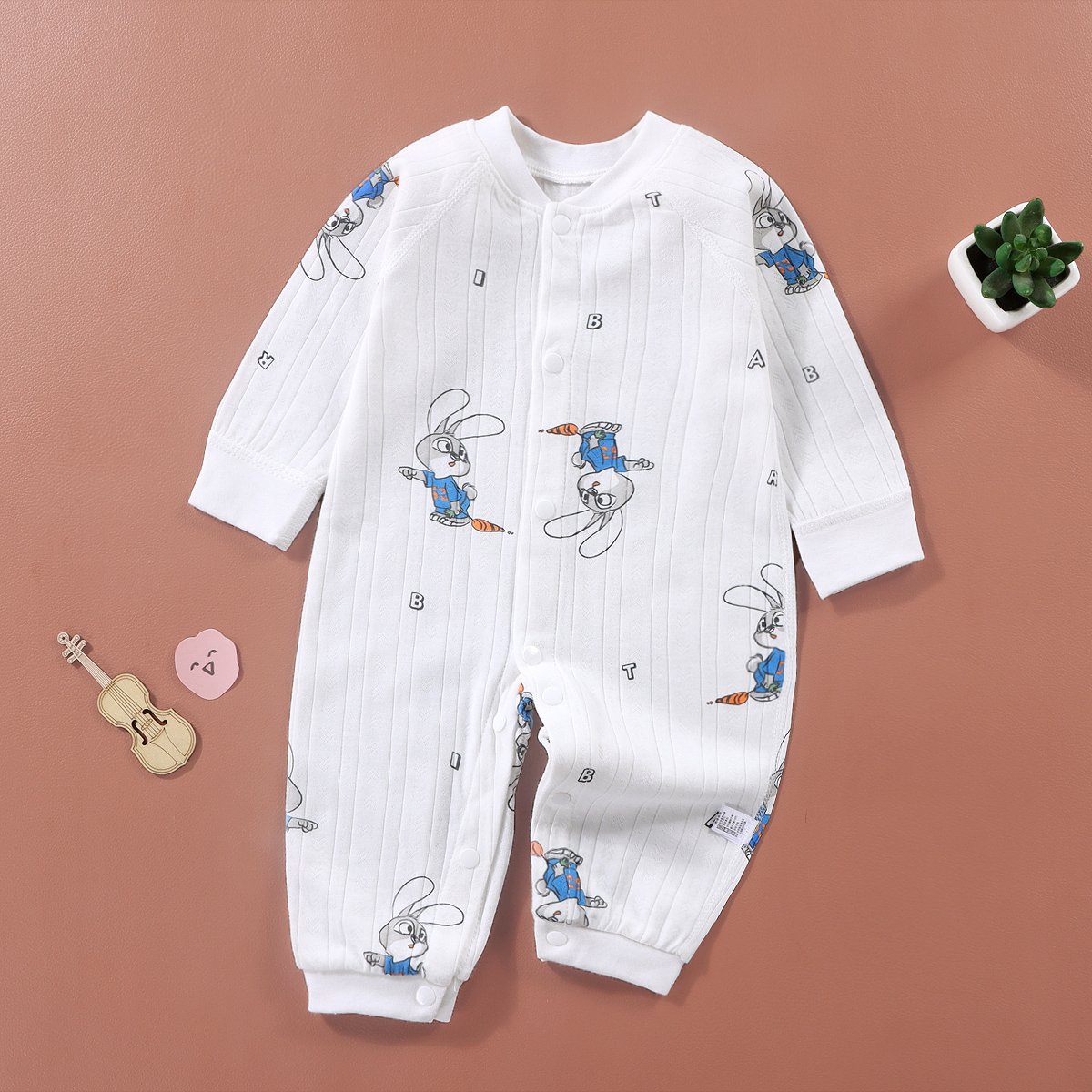 OEM Newborn 100%Cotton Cartoon Jumpsuit For Baby Long-Sleeved Children Romper