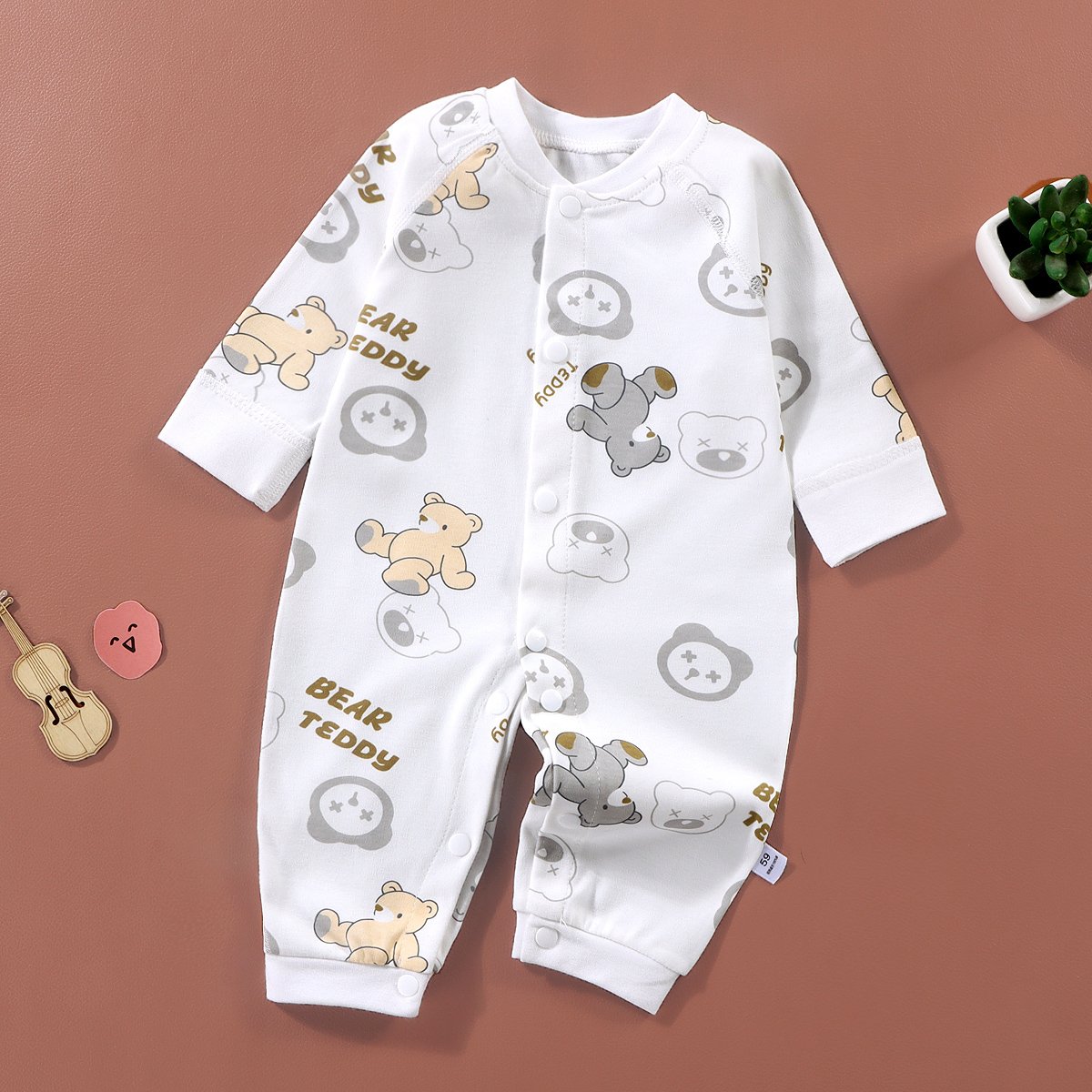 OEM Newborn 100%Cotton Cartoon Jumpsuit For Baby Long-Sleeved Children Romper