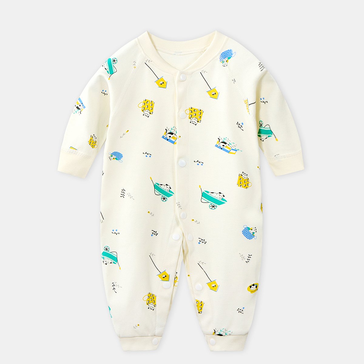OEM Newborn 100%Cotton Cartoon Jumpsuit For Baby Long-Sleeved Children Romper