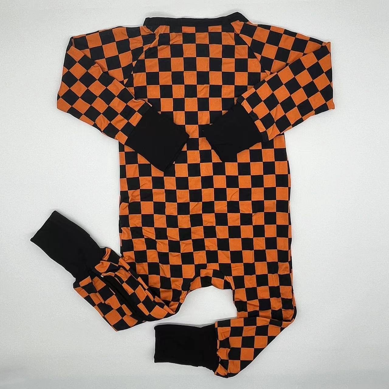 Manufacturer 95%bamboo 5%spandex summer custom checkered pattern toddler grip ruffle Girls baby clothes