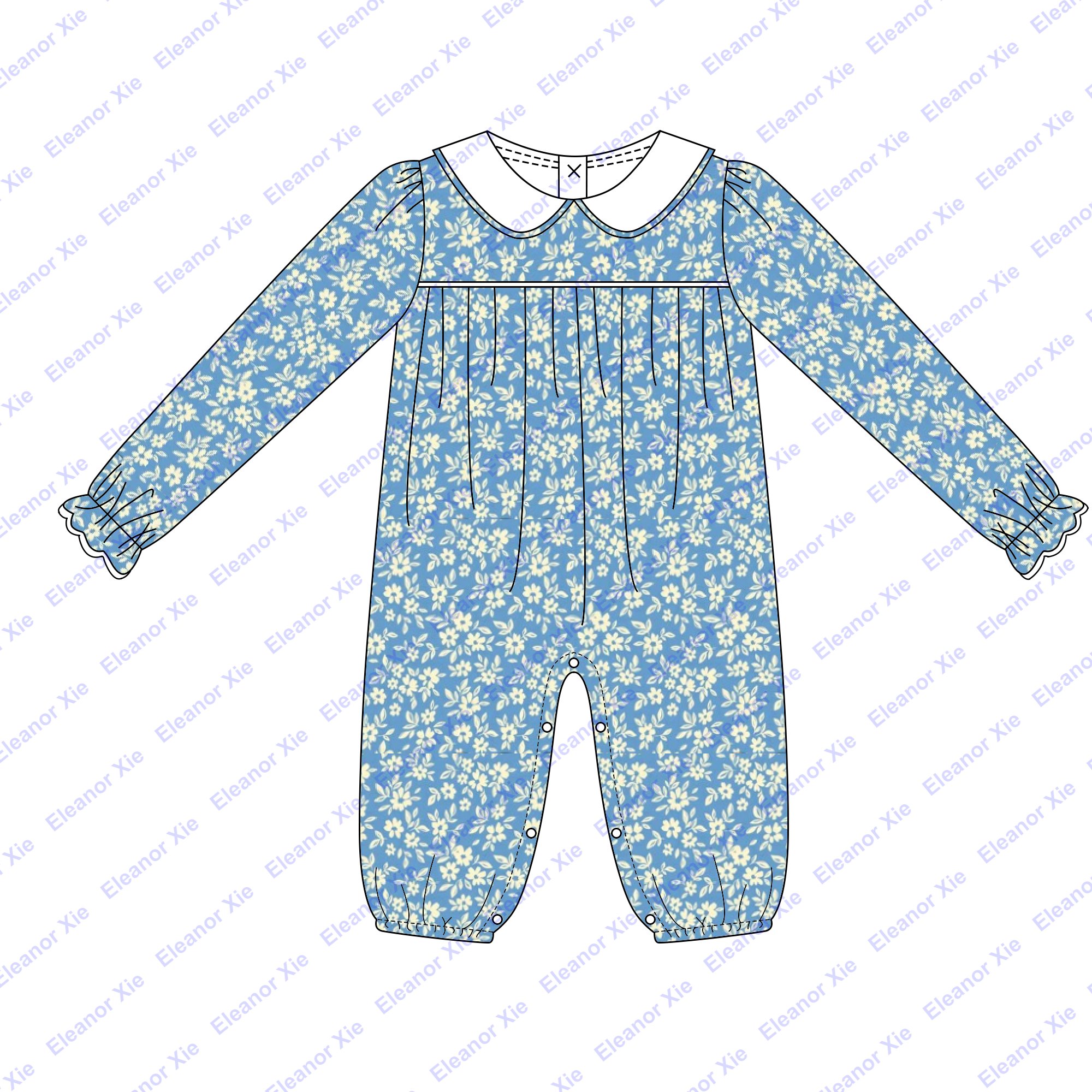 New arrival peter pan collar cotton baby romper clothes personalized winter ruffle long sleeve toddler little girl longall