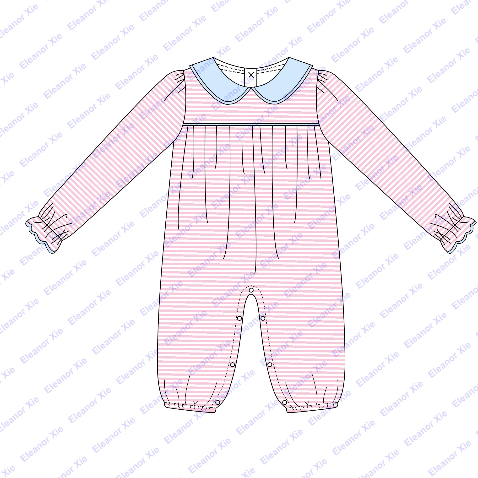 New arrival peter pan collar cotton baby romper clothes personalized winter ruffle long sleeve toddler little girl longall