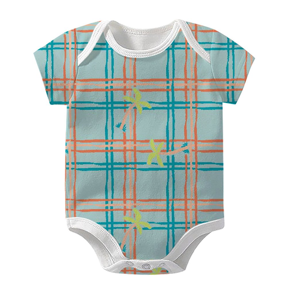 Unisex Cotton Jumpsuit Romper for Newborns Short Sleeve Boy's Gift from 0-24 Months Button Closure for Summer Baby Clothes