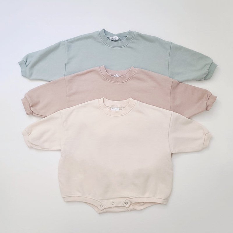 winter newborn baby fashion sweatshirt jumpsuit toddler baby boy girl unisex 0-24M plain 100% cotton custom hoodies romper