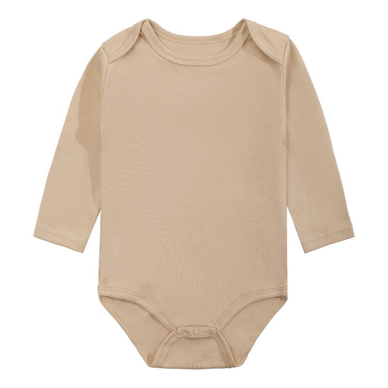 Spring Autumn Newborn Baby Romper 100% Organic Cotton Solid Breathable Long Sleeved Baby Rompers