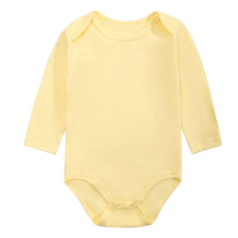 Spring Autumn Newborn Baby Romper 100% Organic Cotton Solid Breathable Long Sleeved Baby Rompers