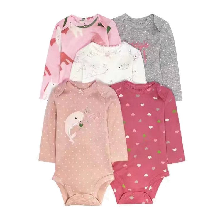 Pajamas Kids Fun Cartoon Design Cotton Newborn Baby Romper Long Sleeve Latest Design High Quality Baby Rompers Wholesale