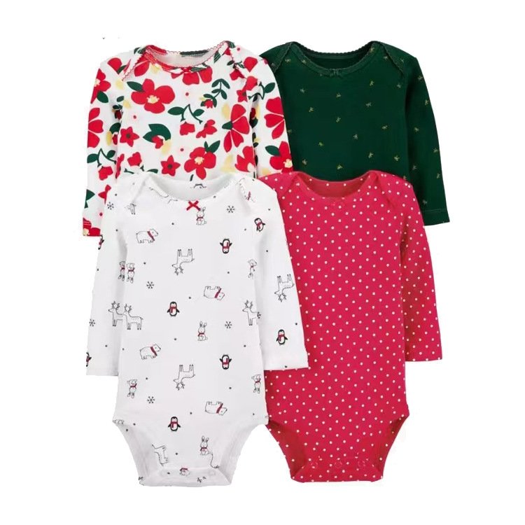 Pajamas Kids Fun Cartoon Design Cotton Newborn Baby Romper Long Sleeve Latest Design High Quality Baby Rompers Wholesale